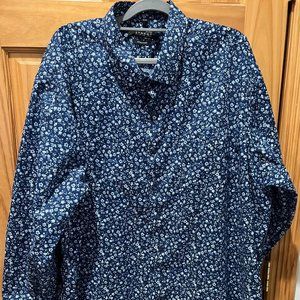 SYNRGY Mens Button Up Shirt Floral Long Sleeve